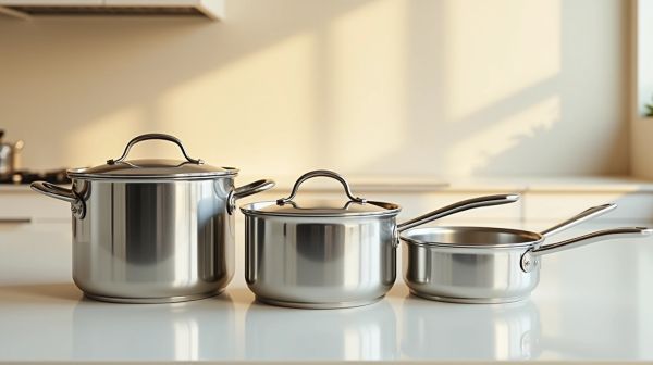 Un set de poêles en inox pour une cuisine saine et durable